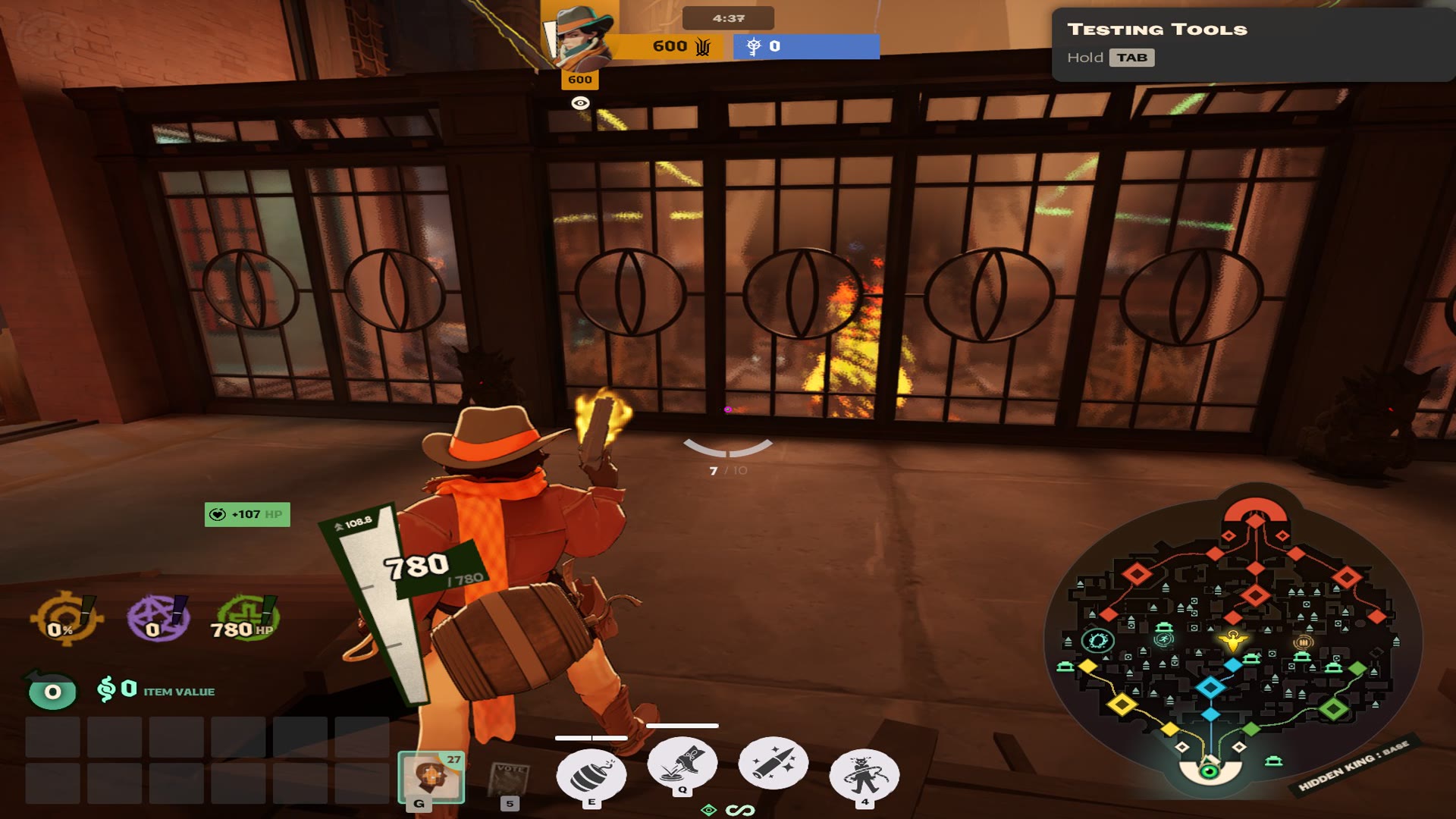 Before: the game's HUD at 4:3 stretched, every icon and number pulled wide.